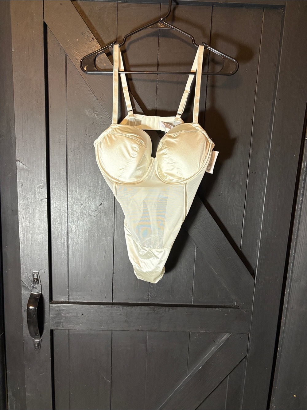 Auden Ivory Satin Underwire Shaping Teddy